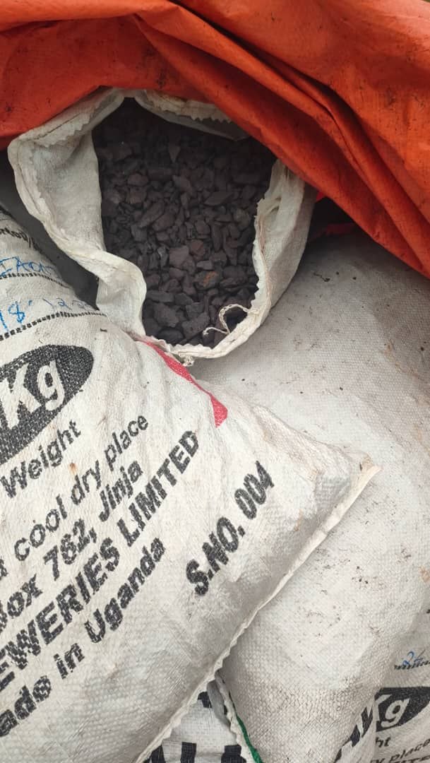 Tantalite ore cargo prepared for mineral trade